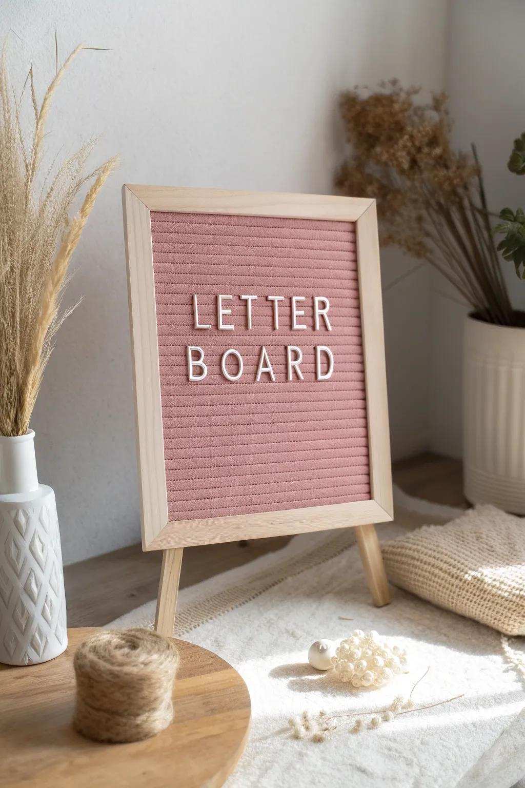 Bring a hint of charm and positivity to your space with this beautiful rose flannel letter board. Ideal for your favorite sayings!