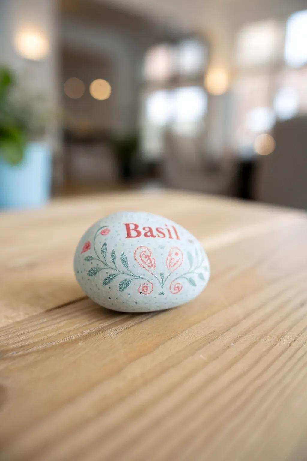 Bring a splash of color to your garden with these charming painted stone identifiers. Ideal for adding a sense of artistry to your vegetation!