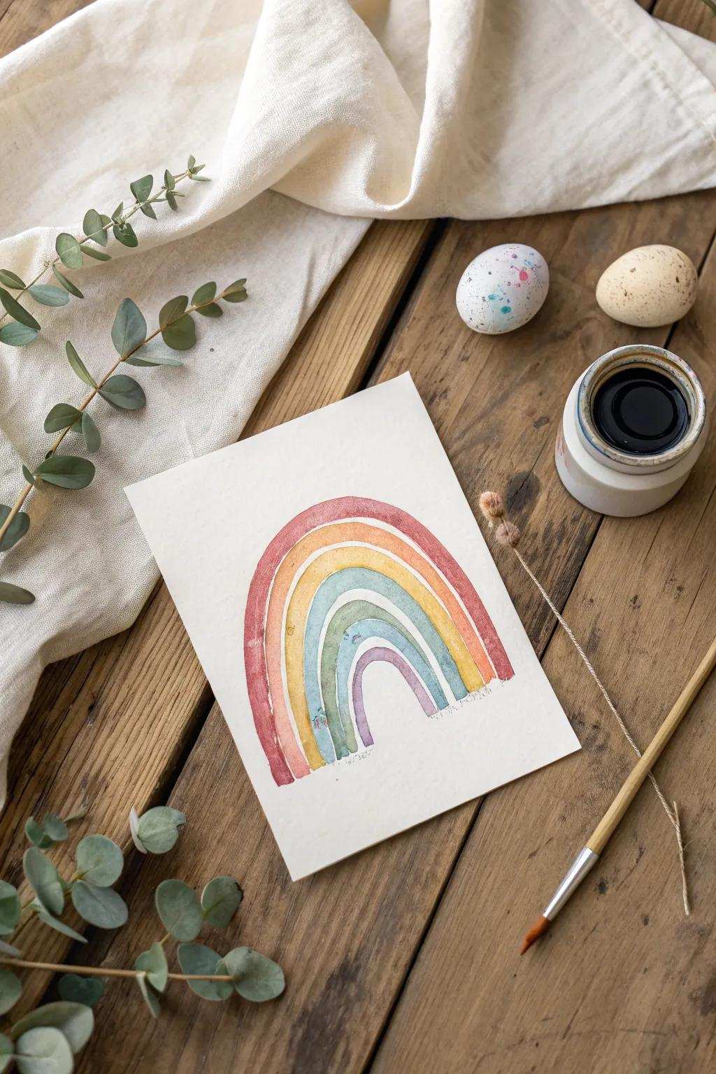 Bring a splash of vibrant joy to your Easter greetings with a bold liquid color spectrum card. 🌈✨ #EasterArt #ColorWashMagic