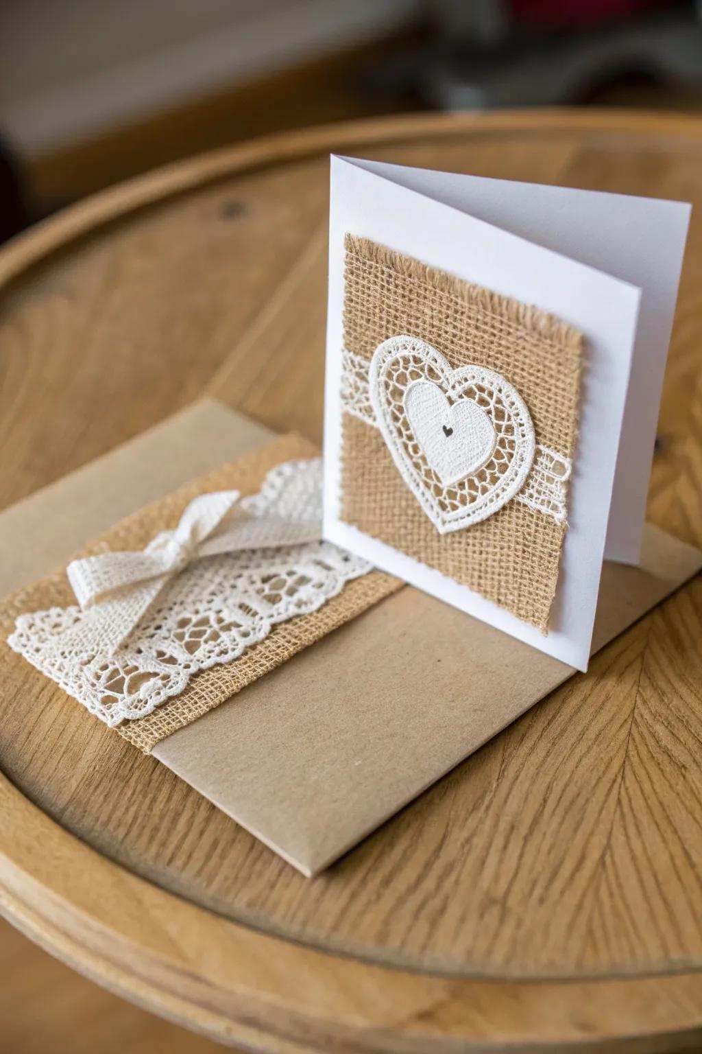 Bring tenderness and sophistication to your Valentine's note with gorgeous textile tactility.