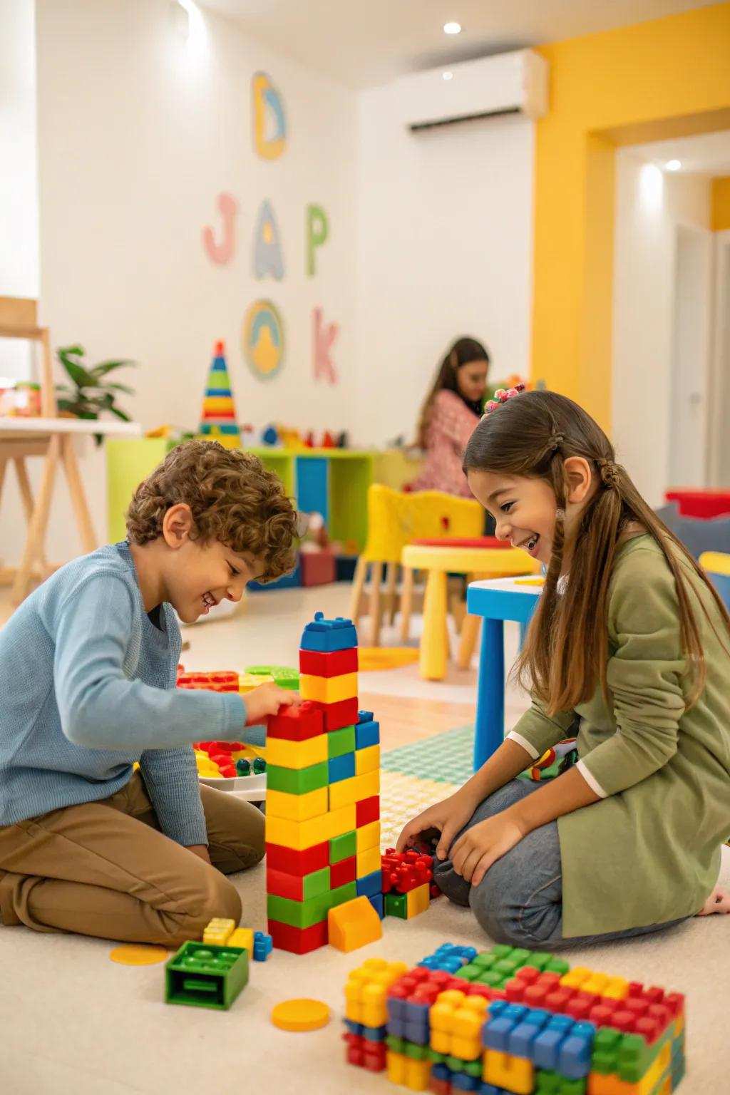 Building bricks and blocks inspire creative thinking.