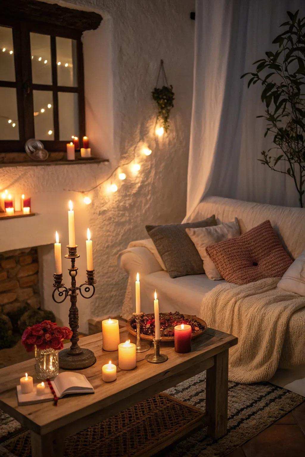 Candles create a welcoming and warm atmosphere for a birthday celebration.