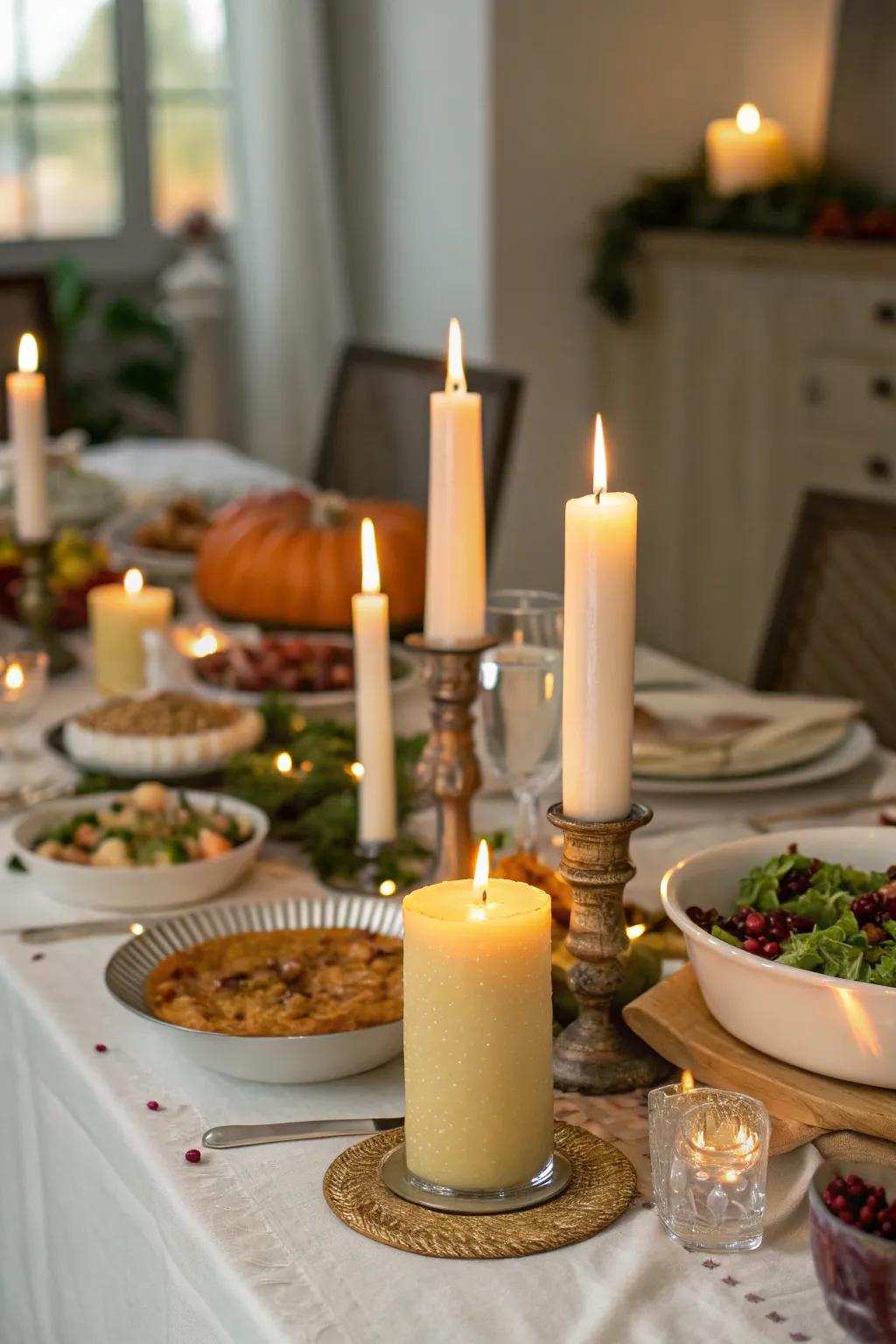 Candles fashion a warm and welcoming atmosphere for your table.