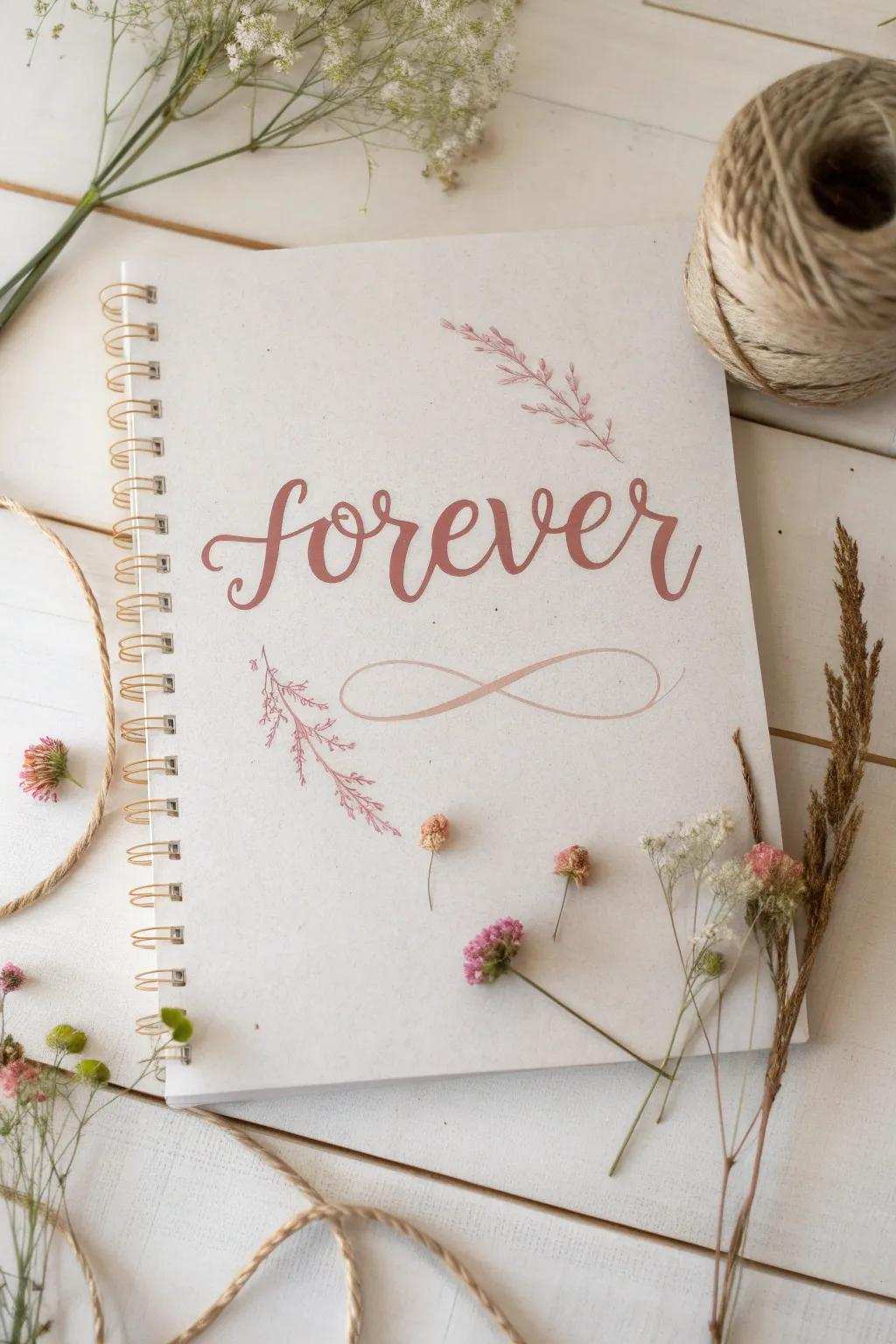 Capture the essence of your special day with heartfelt wording and natural beauty. #ScrapbookLove