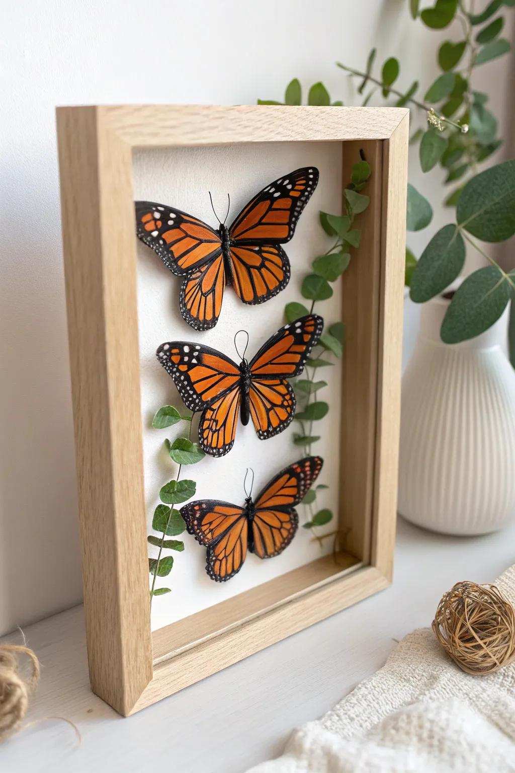 Capture the refinement of nature with this exquisite butterfly enclosed display—a harmonious combination of minimalism and elegance.