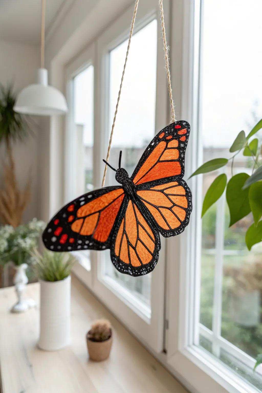 Capture the sunlight with handmade monarch butterfly suncatchers that bring an element of nature indoors.