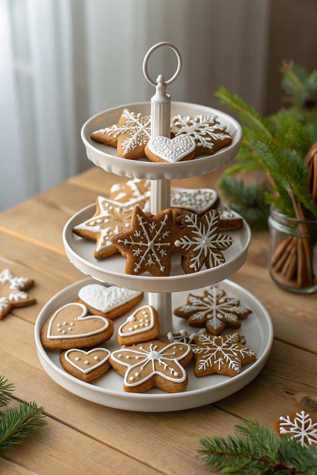 Celebrate the season with a nuance of elegance - a spicebread tiered plank assemblage ideally suited for your holiday display.