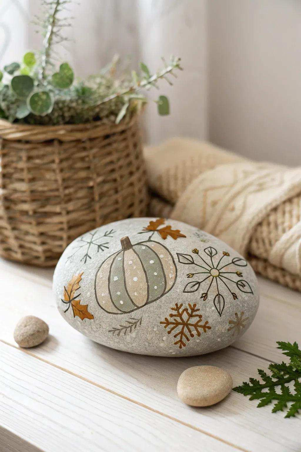 Celebrate the season with minimalist stone art that brings a touch of festive elegance to any setting.