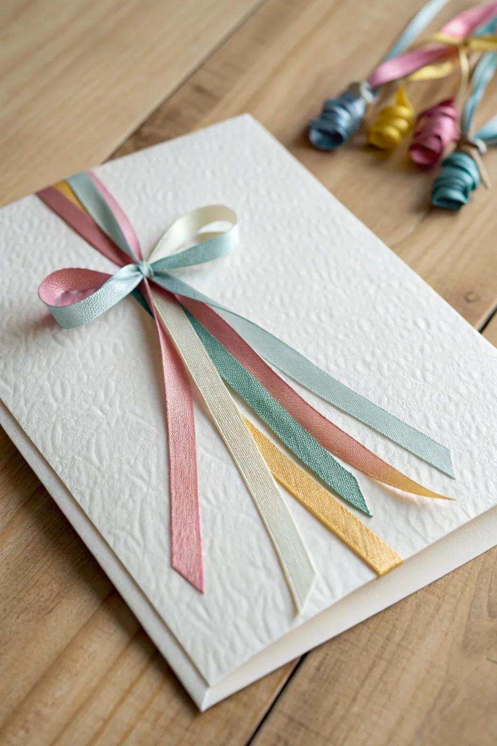 Celebrate with a touch of color and craftsmanship: Rainbow Ribbons Birthday Card.