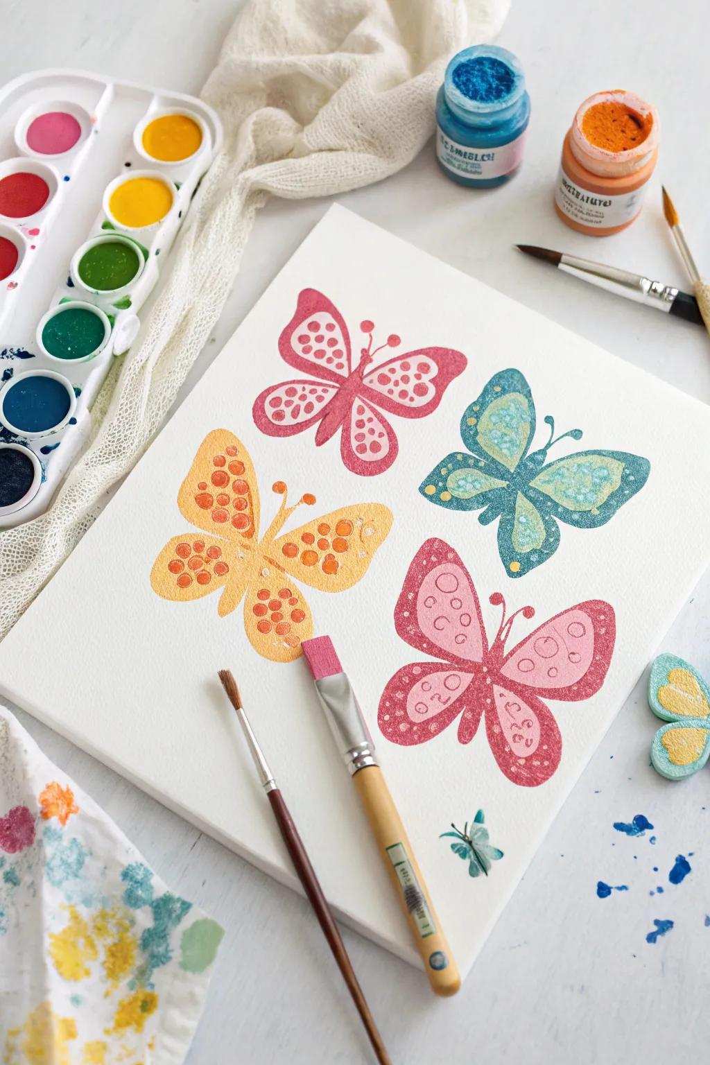 Cellulose printed even winged sprites for a textured sensation.
