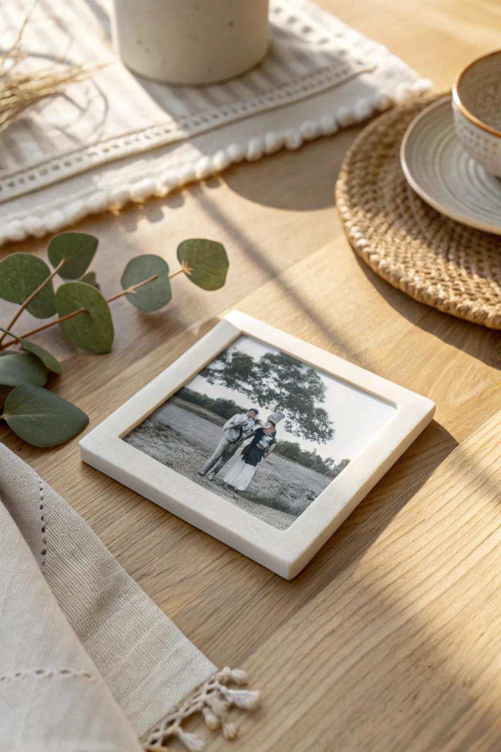 Change memories into works of art with custom photo tiles. Ideal for a hint of nostalgia in your home decoration.