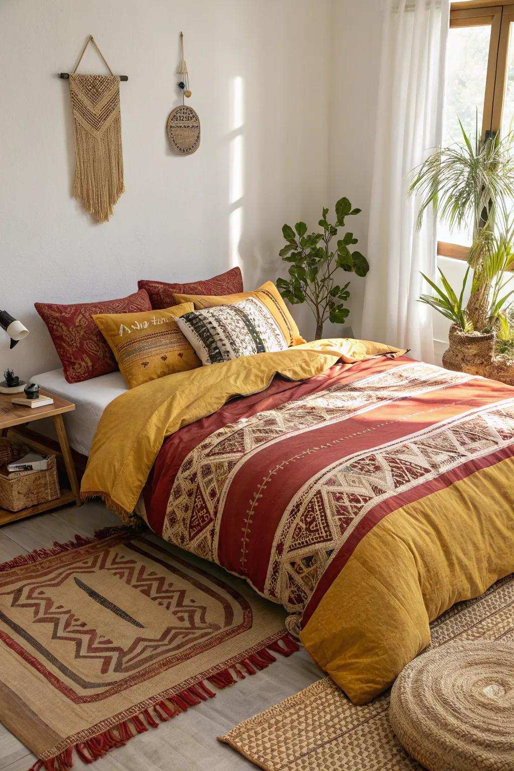 Change your bedroom into a tranquil retreat with earth-toned bedding.