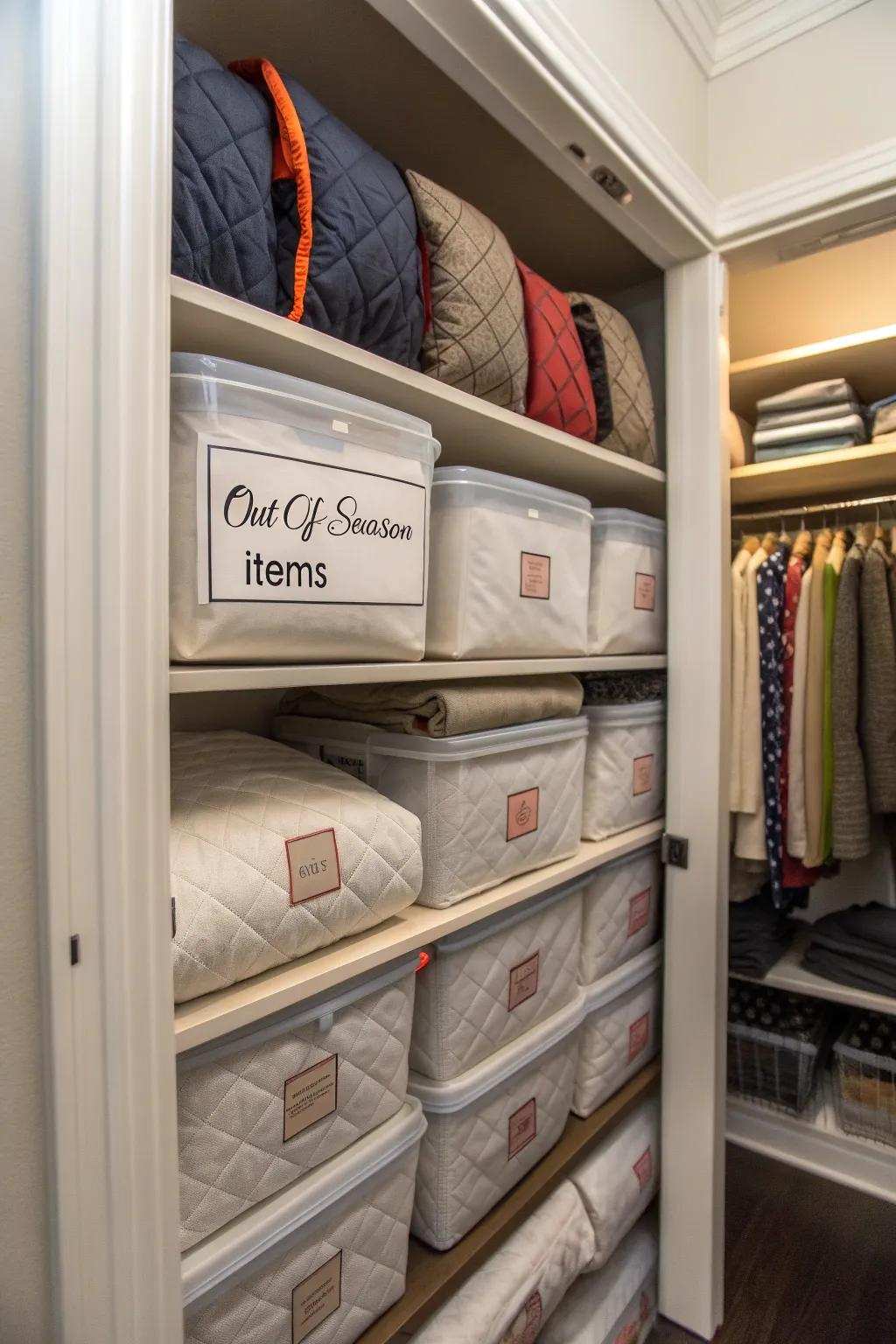 Changing for the season keeps the closet organized and spacious.