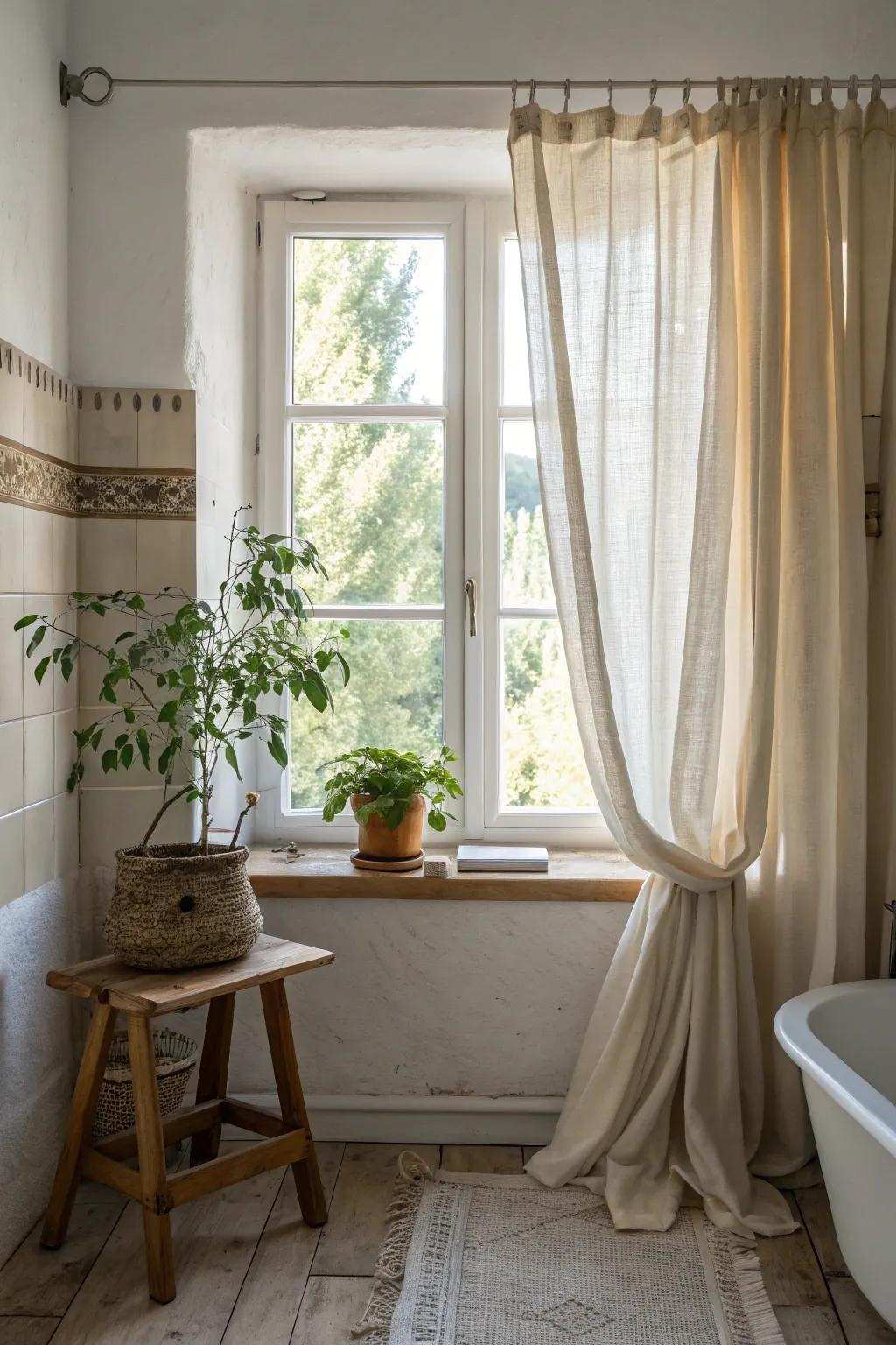 Charming bistro drapes for a hint of vintage elegance. #VintageCharm #EuropeanStyle