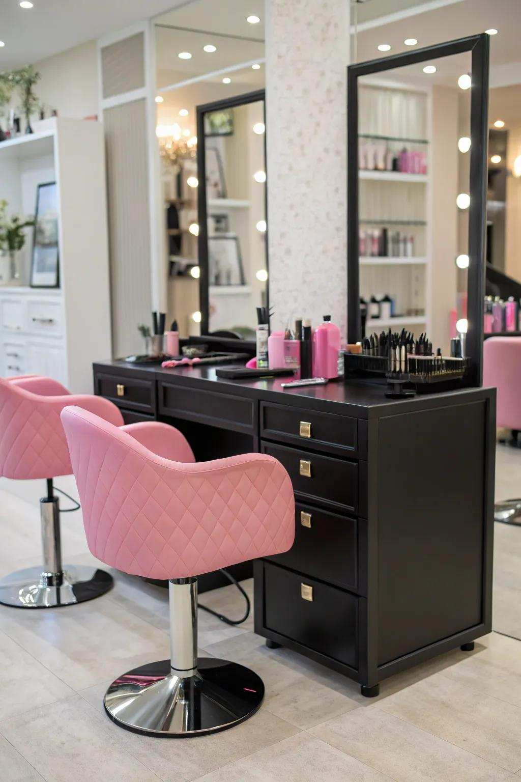 Chic beauty stations heighten both utility and style.
