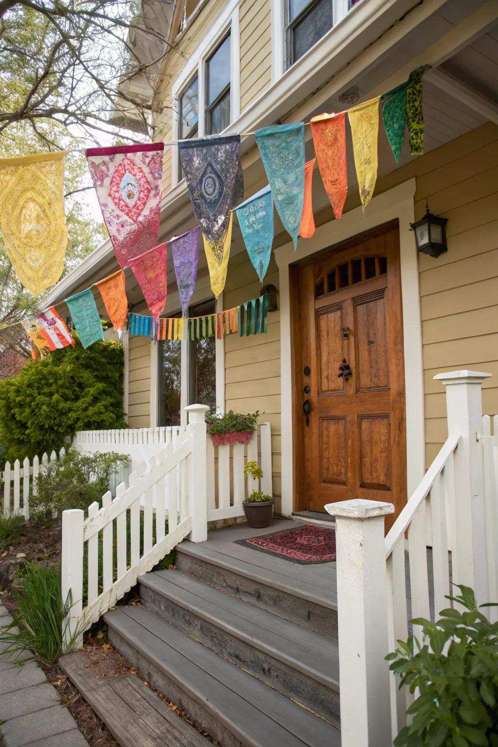 Cloth banners contribute a celebratory and inviting touch.