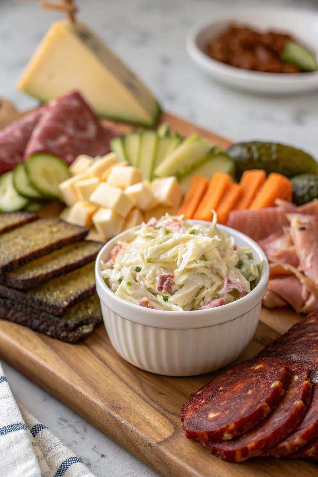 Coleslaw brings a classic BBQ vibe thanks to its creamy crunch