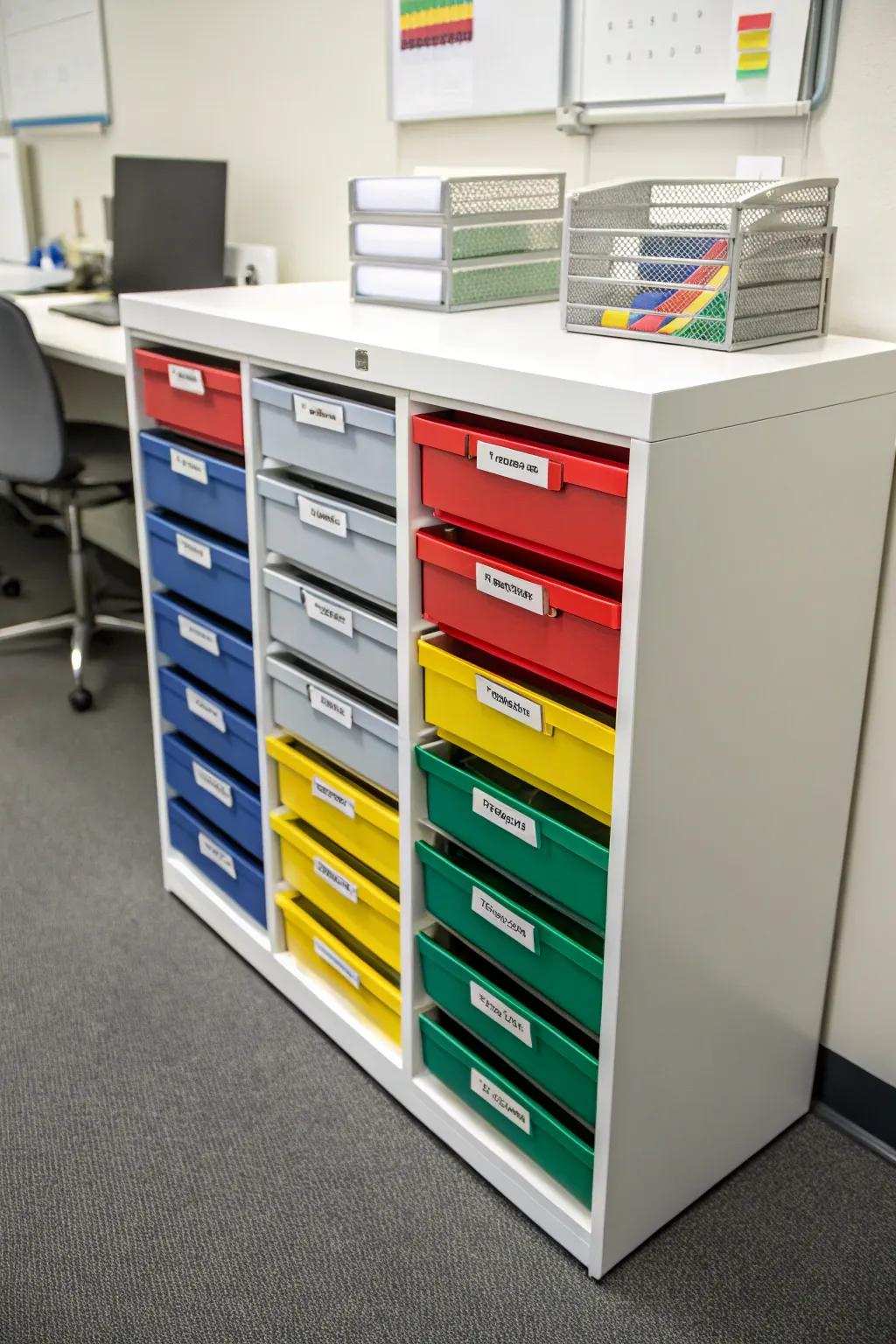 Color-organization introduces a visual dimension to your drawer planning.