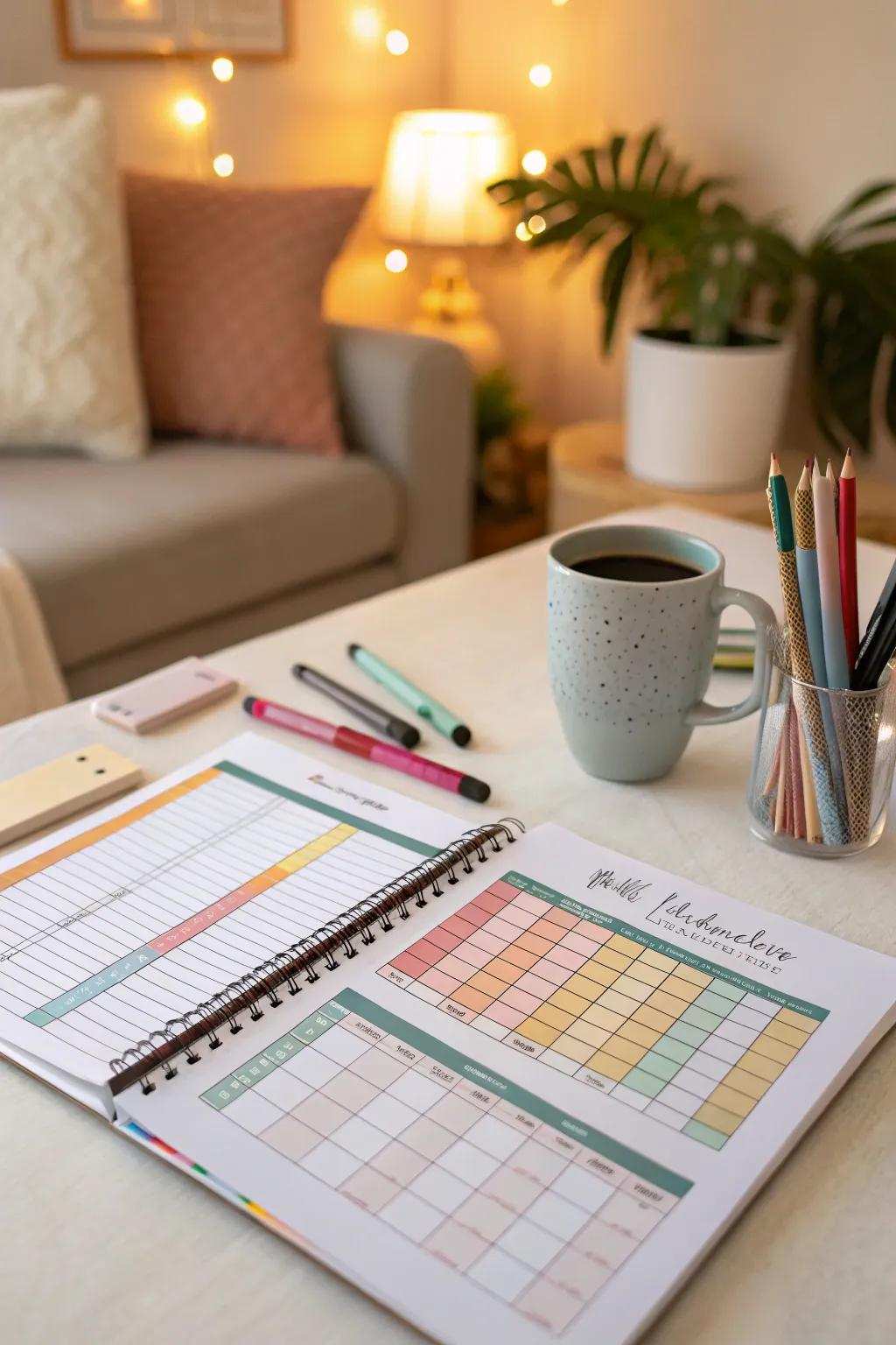 Colorful invoice trackers that alleviate the monotony of bill management.
