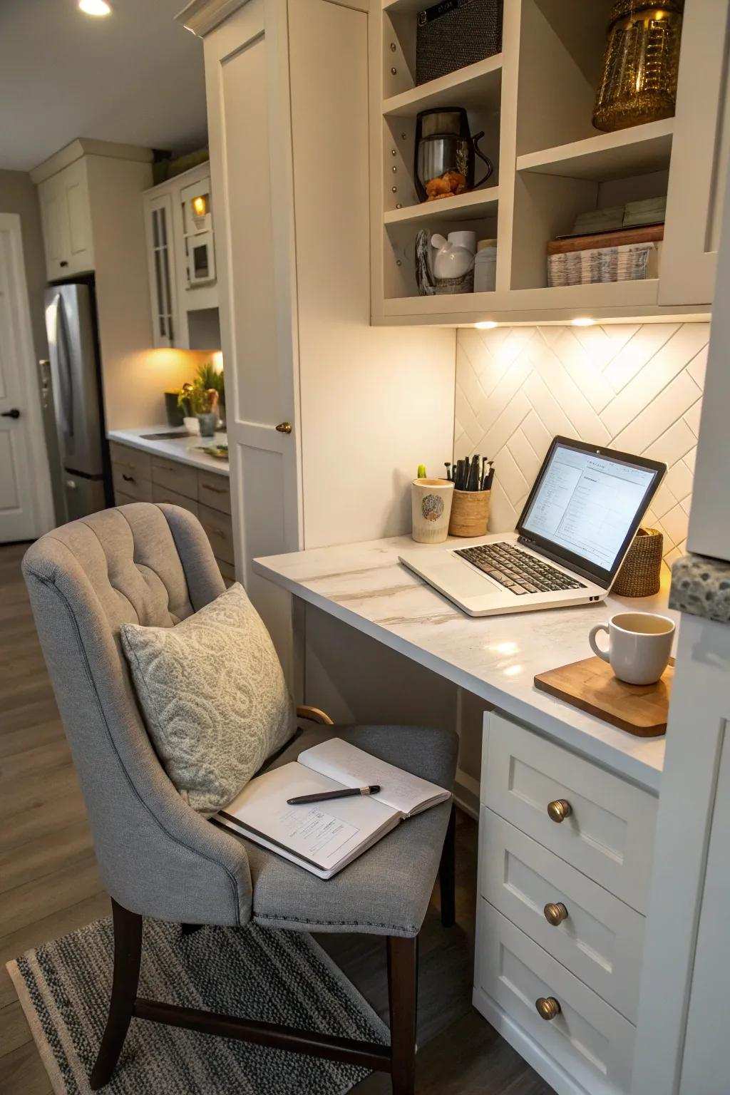 Comfy seating enhances both productivity and style.