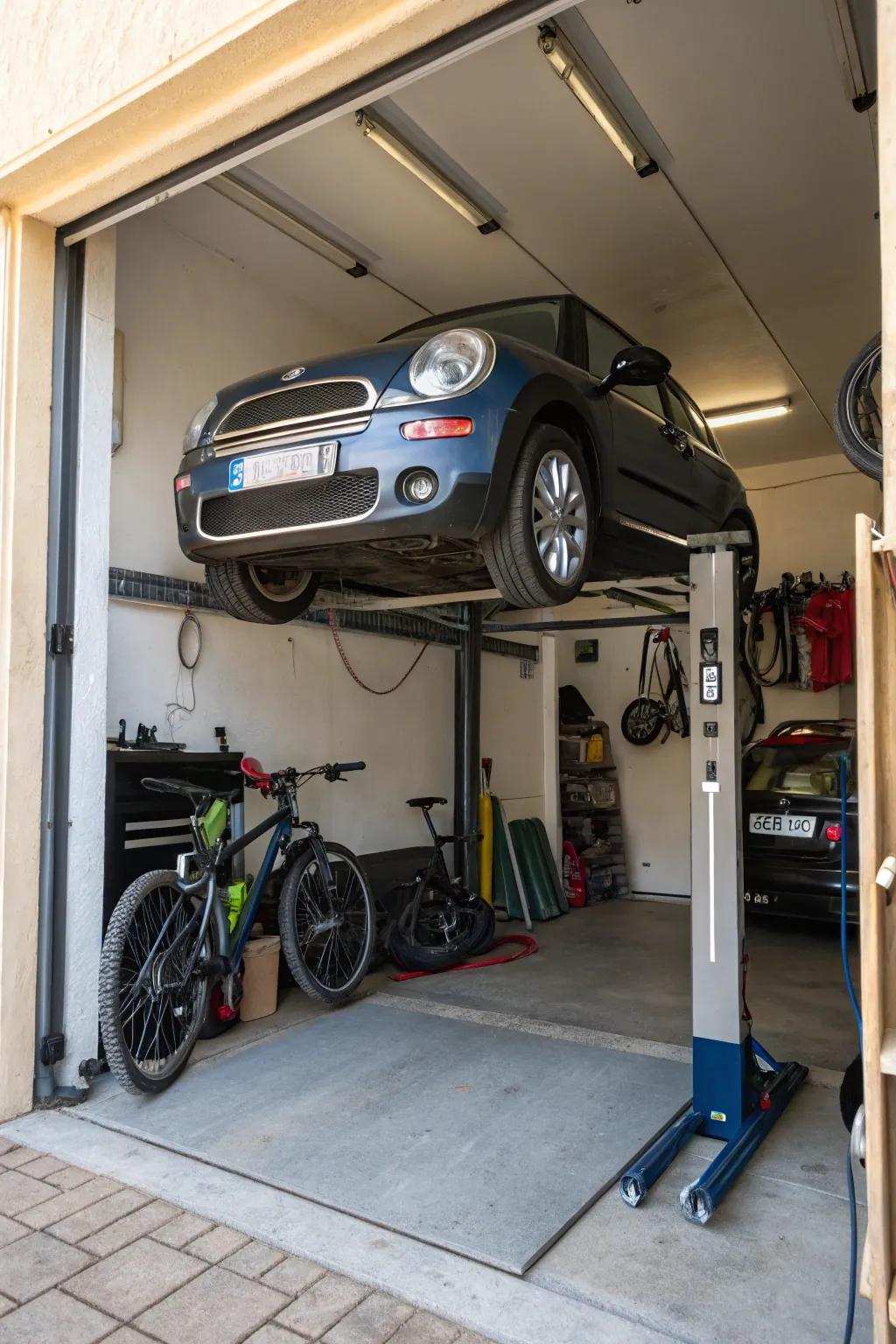 Compact lifts are ideal for smaller garages because they offer versatility.