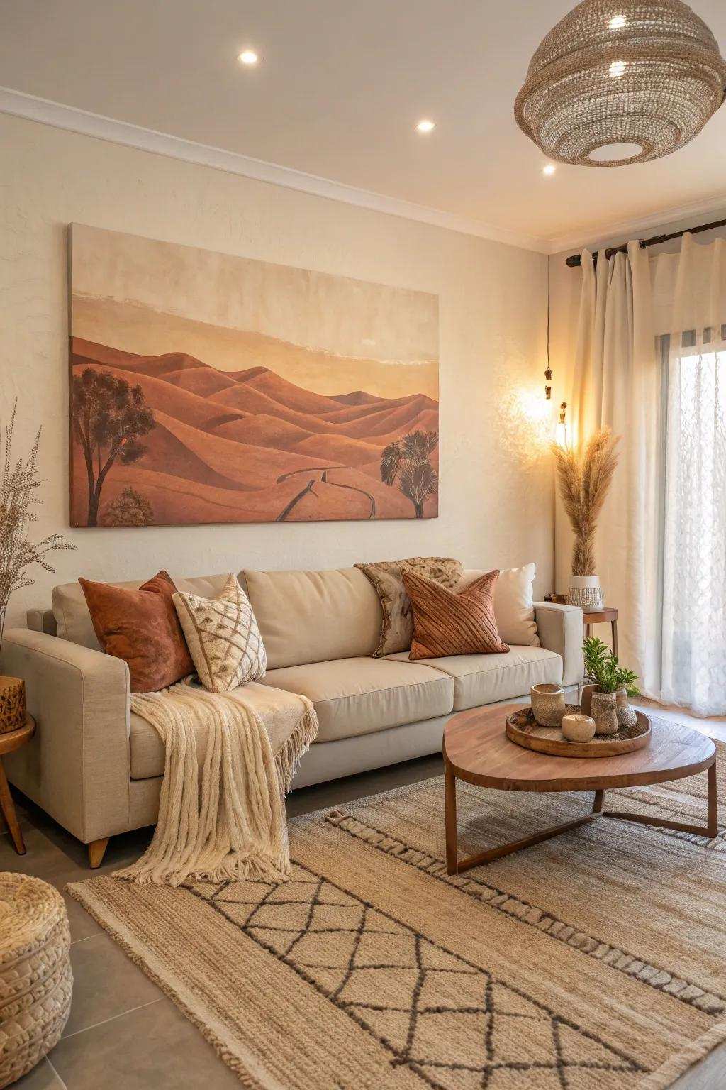 Complete your space with classy, neutral art.