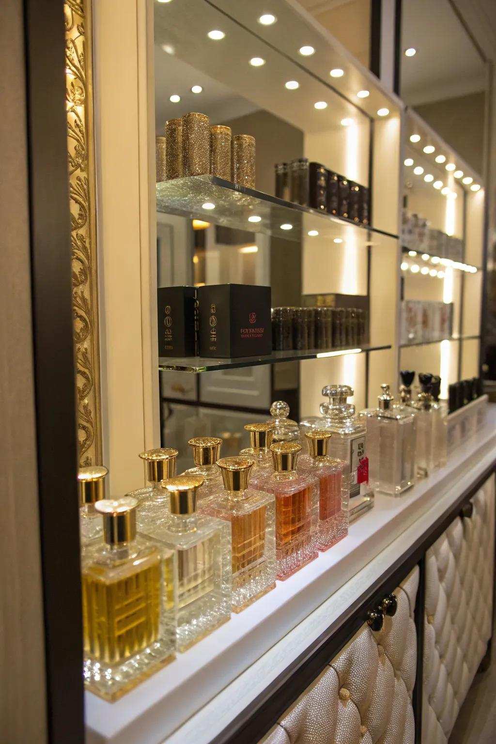 Concealed ledges provide a secretive and stylish storing solution.