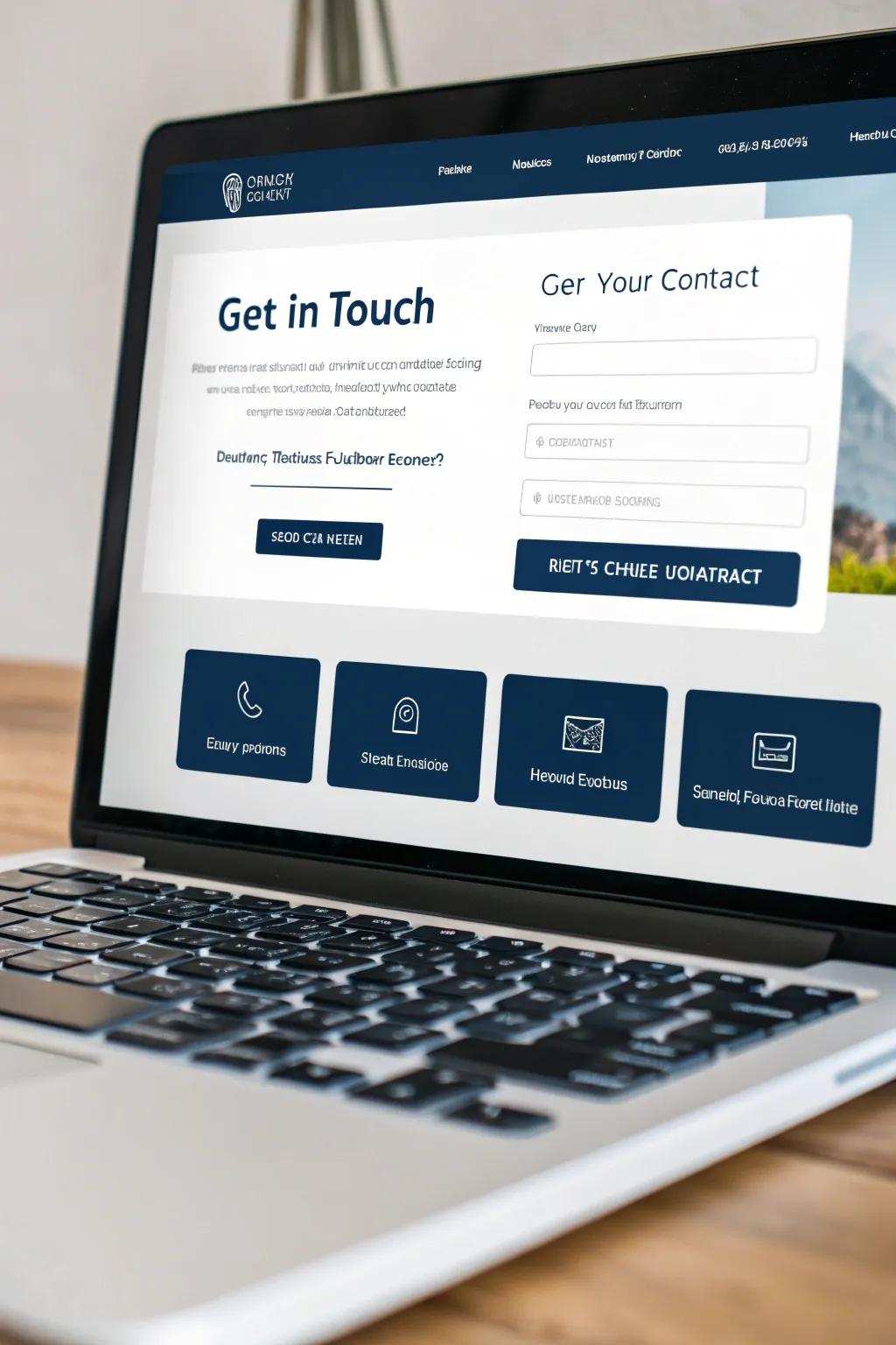 Contact page featuring clear call-to-action prompts.