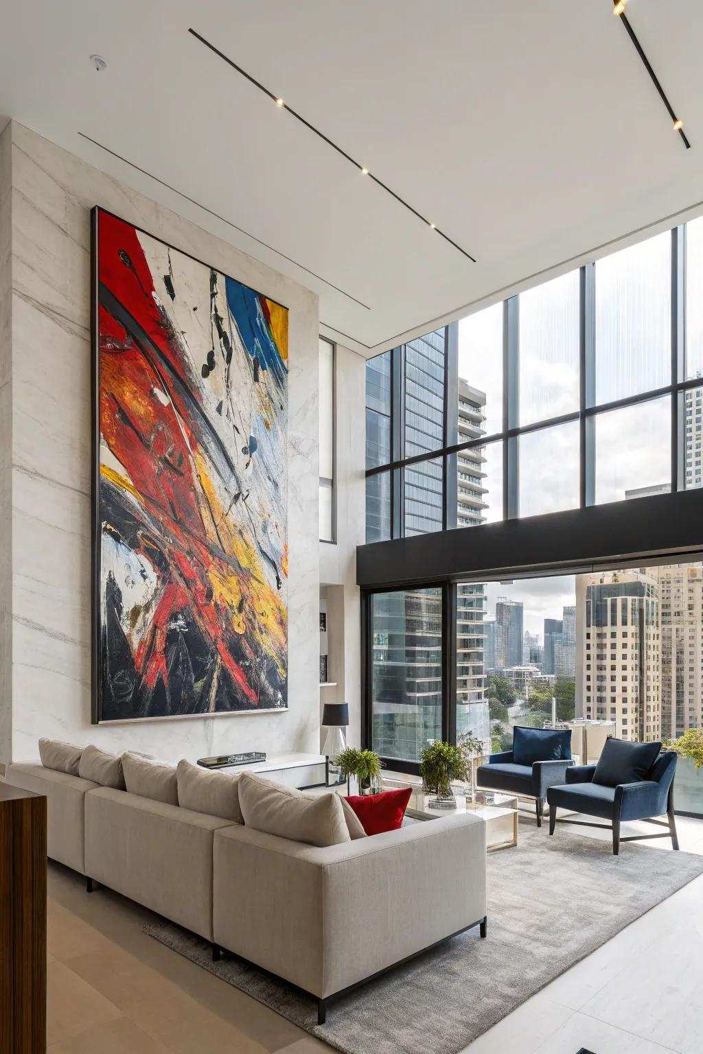 Contemporary art pieces incorporate personality and styling to metropolitan spaces.