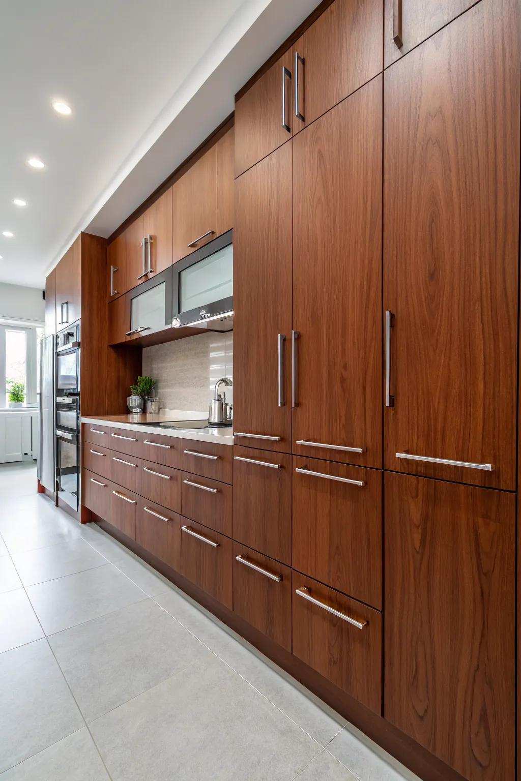 Contemporary steel handles ensuring brighter polished visuals.