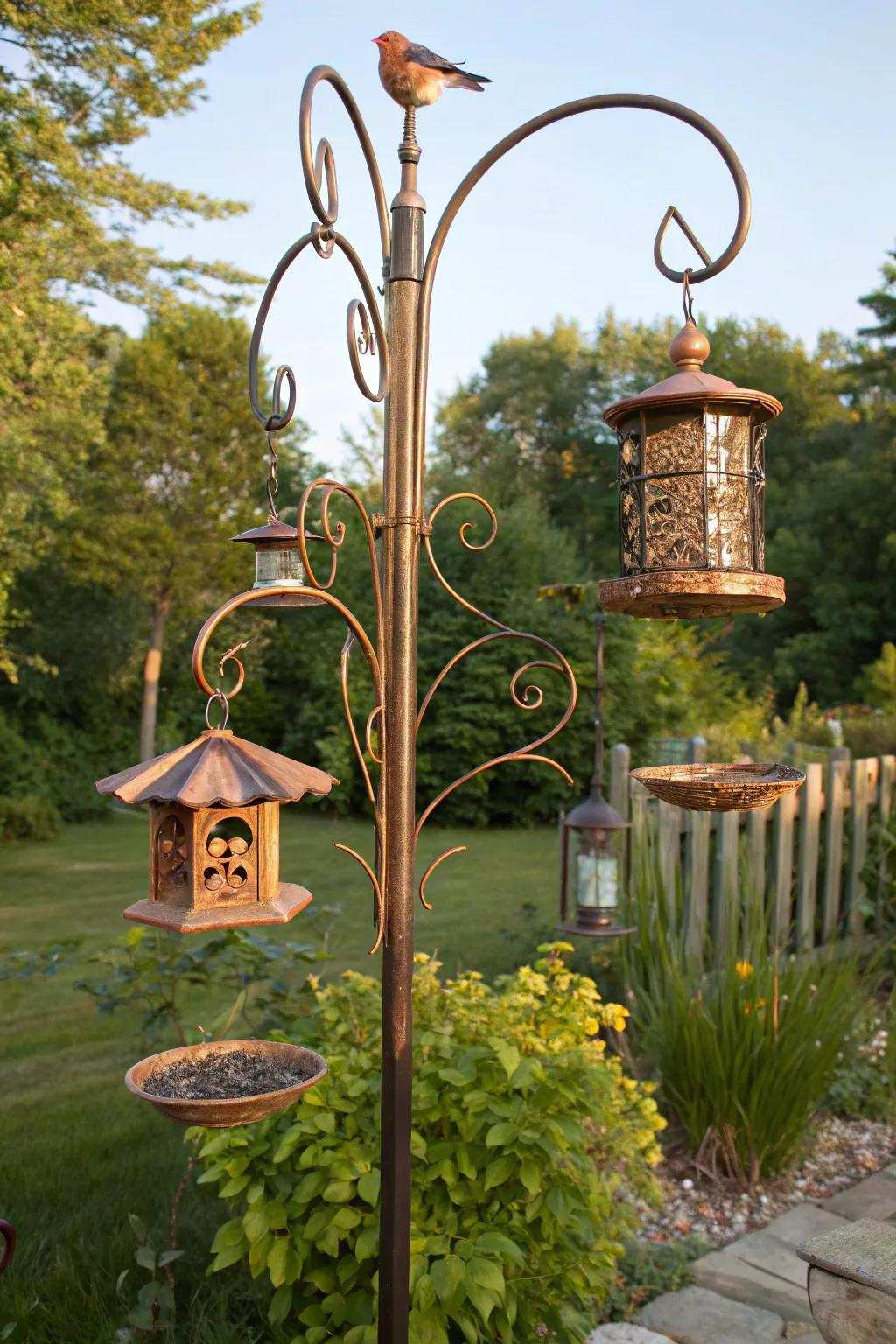 Convert your garden into a bird haven using this extraordinary multi-hanger setup!