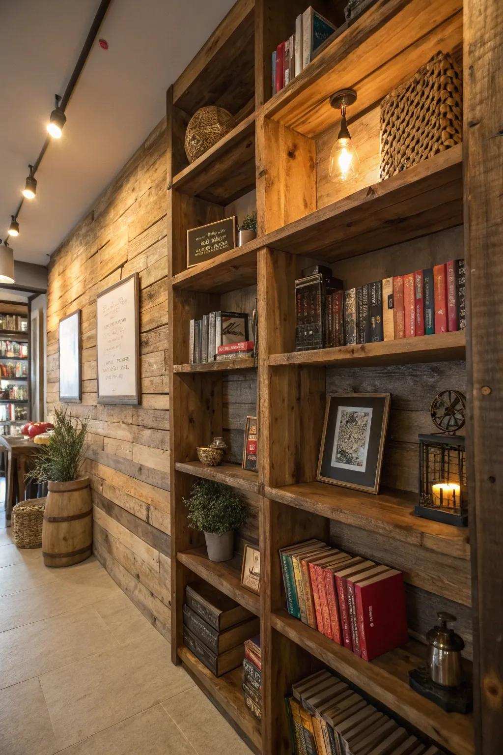 Country style materials introduce warmth and charm.