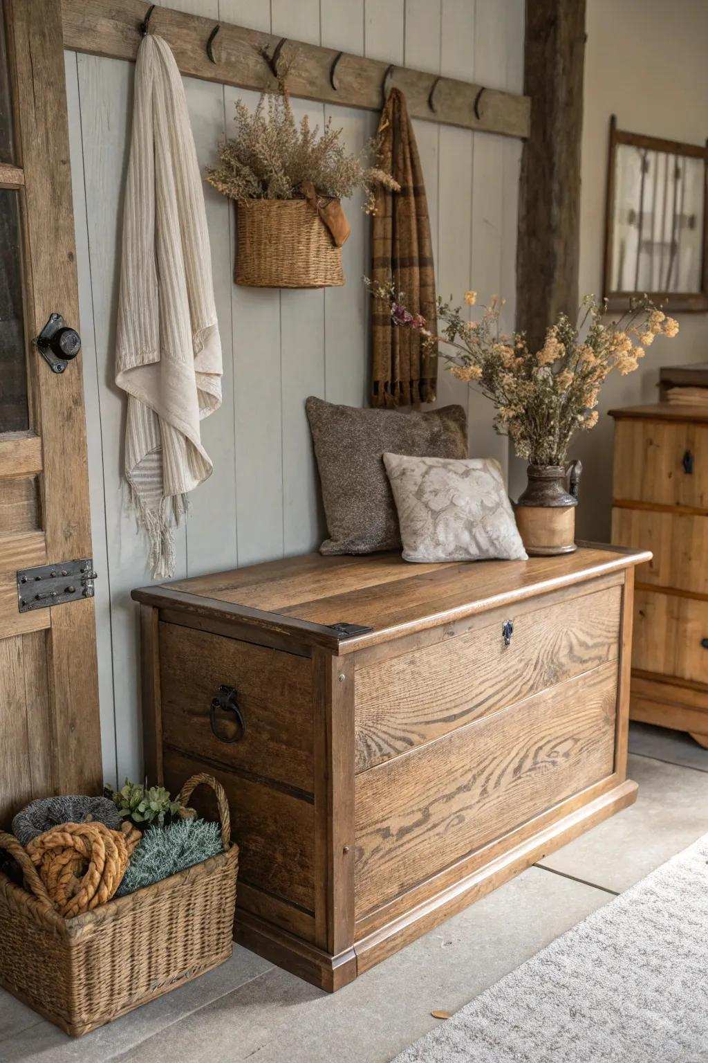 Countryside charm with a simulated timber grain finish.