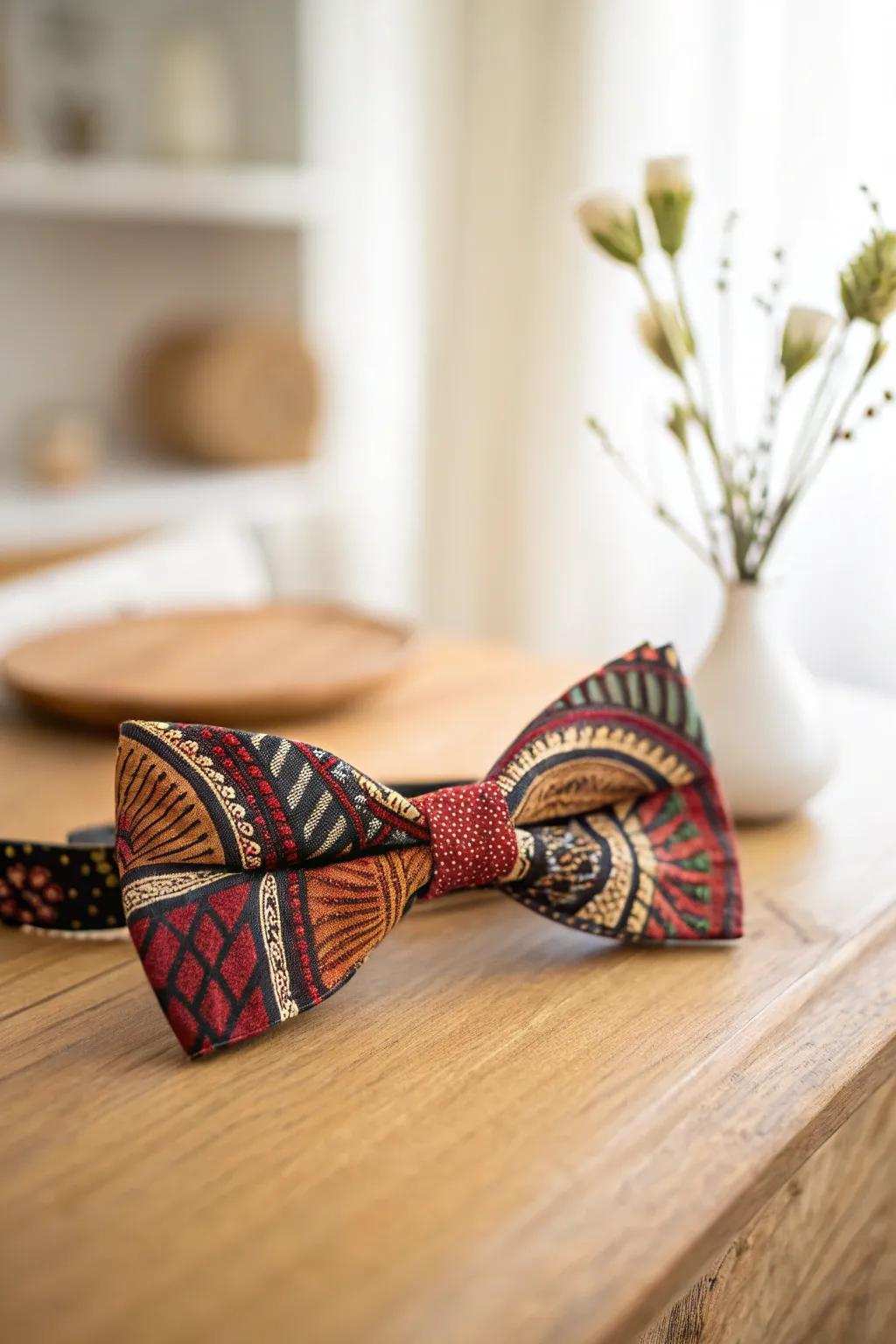 Craft a charming DIY neckwear from quirky fabric for a unique Father's Day gift that stands out.