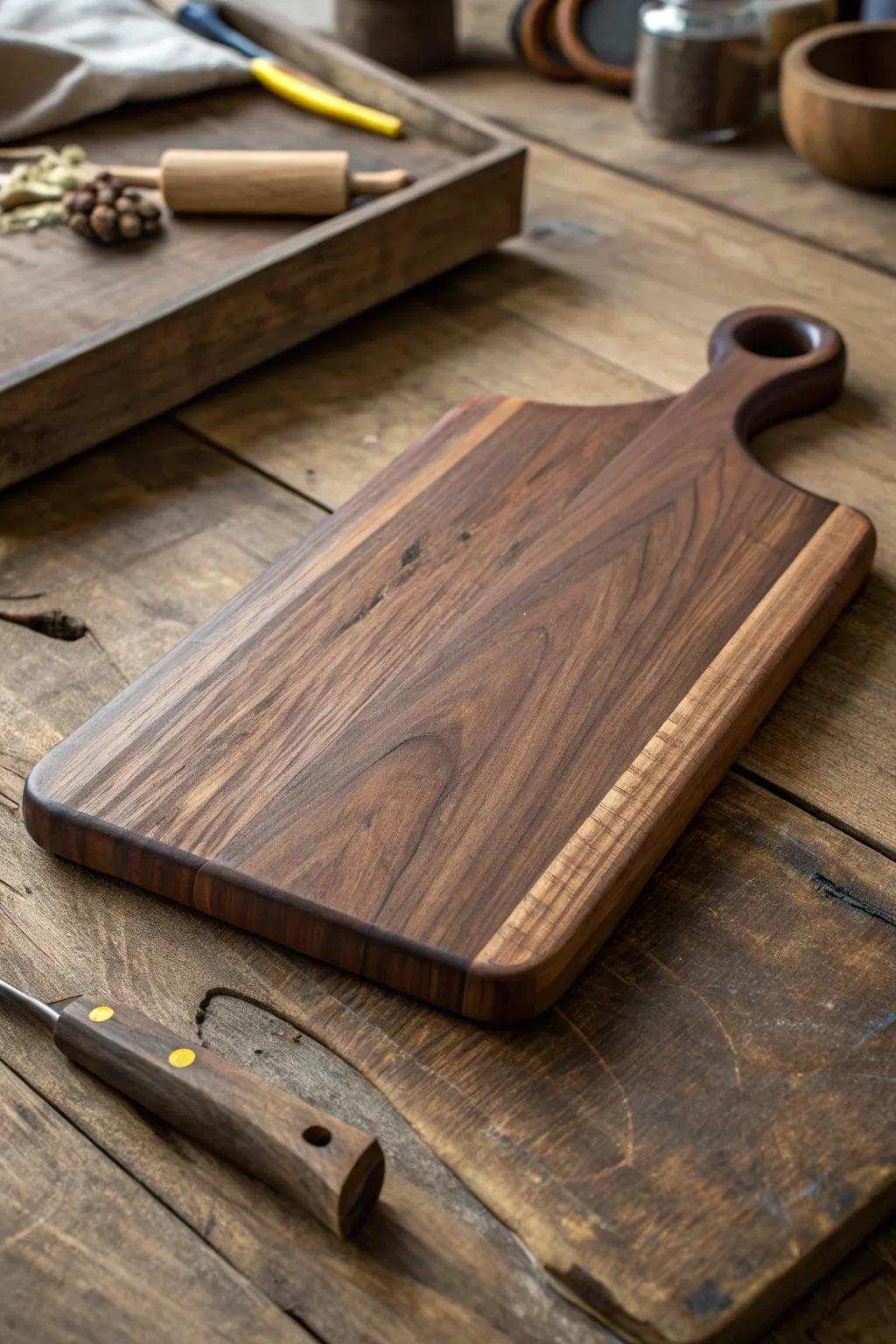 Crafted Elegance: Elevate your kitchen with a bespoke wood cutting board.