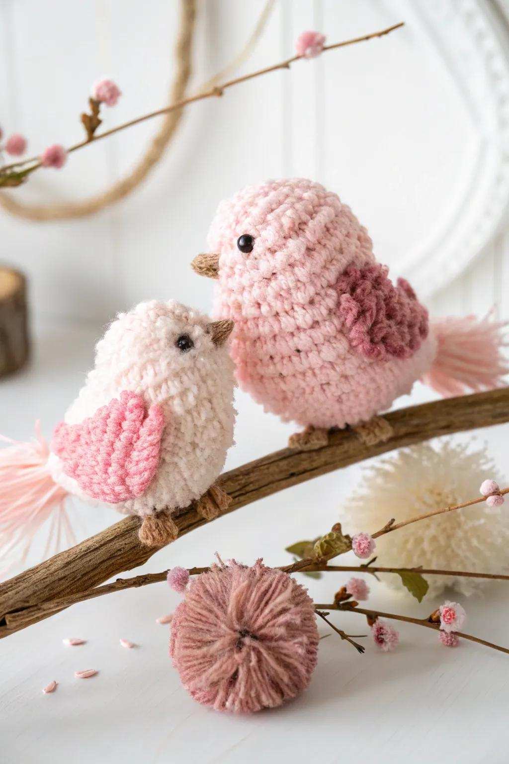 Crafted with affection: Rose Fiber Affectionate Avians that bring a hint of fun to any space.