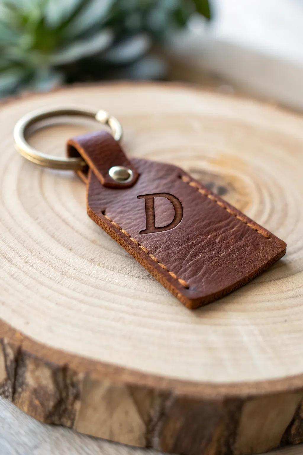 Crafted with love: A personalized key accessory that speaks volumes with its simplicity and charm.