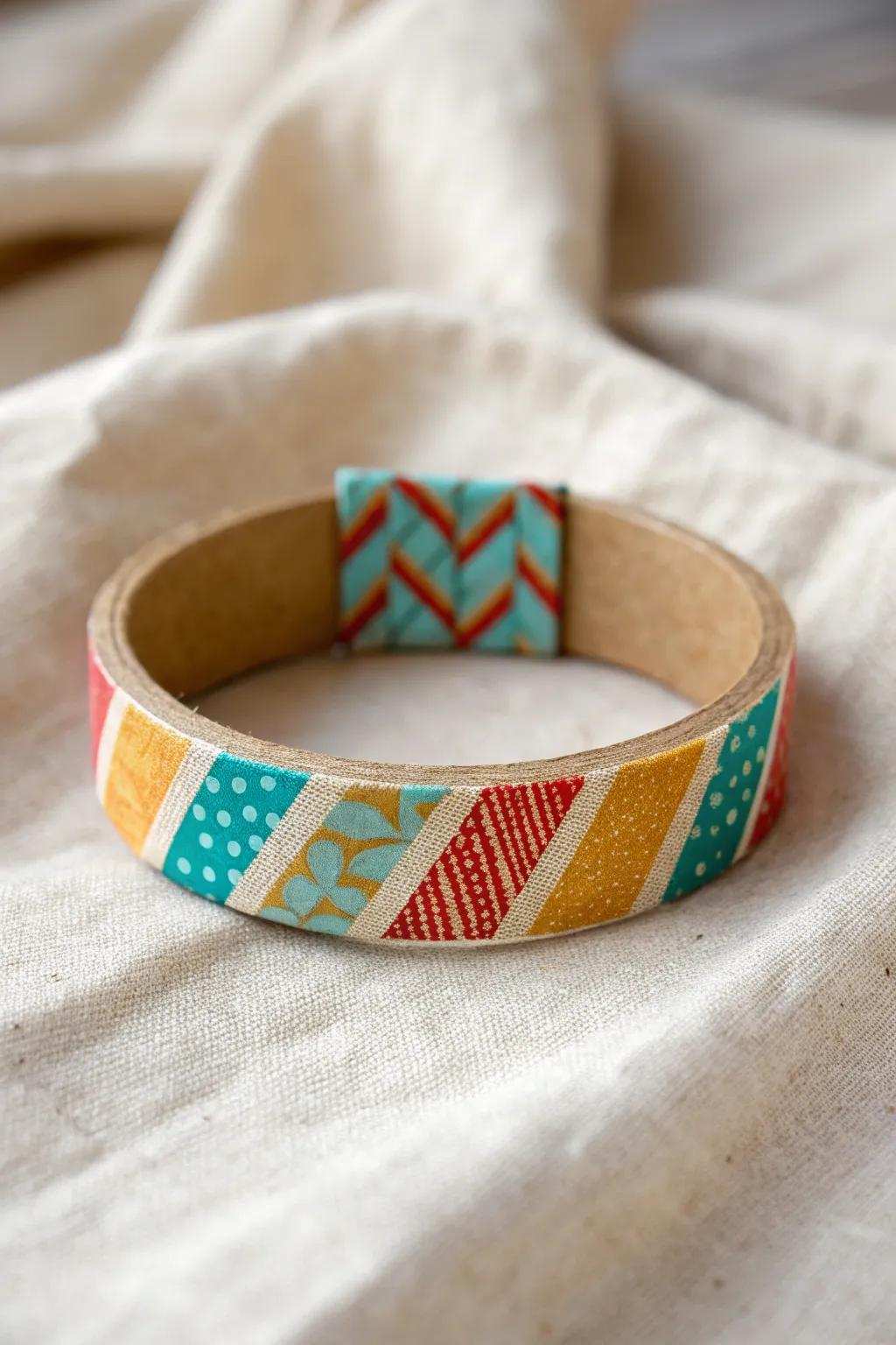 Crafting Happiness: Vibrant Adhesive Tape Armbands for Ingenious Children