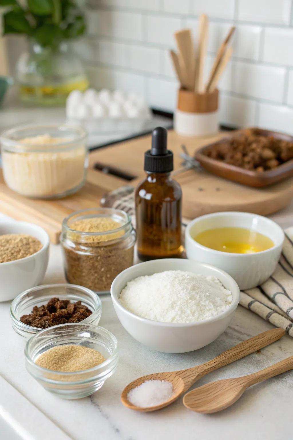 Create nourishing body scrubs with simple kitchen components.