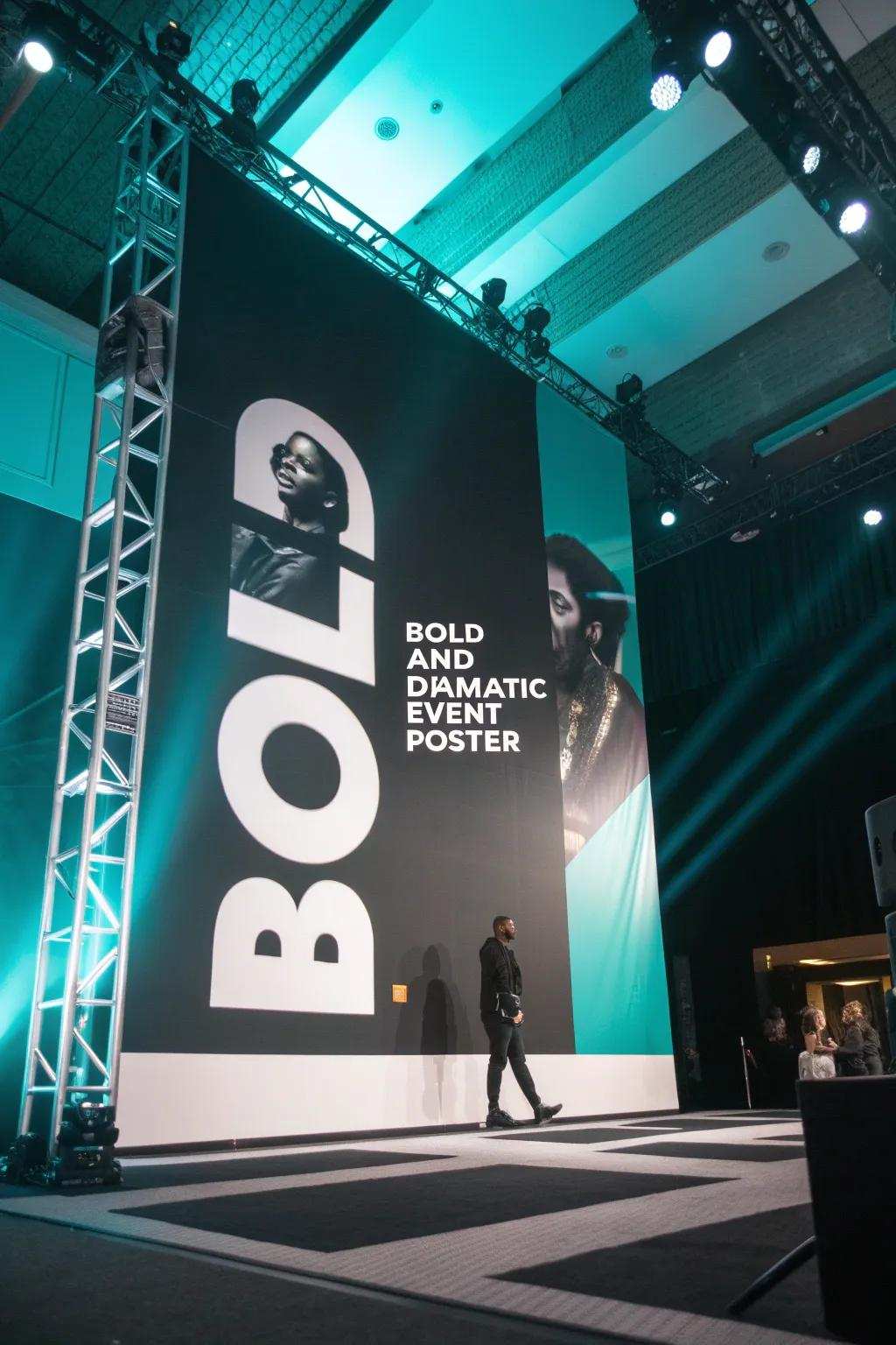 Create timeless elegance with monochrome charm in your event adverts.