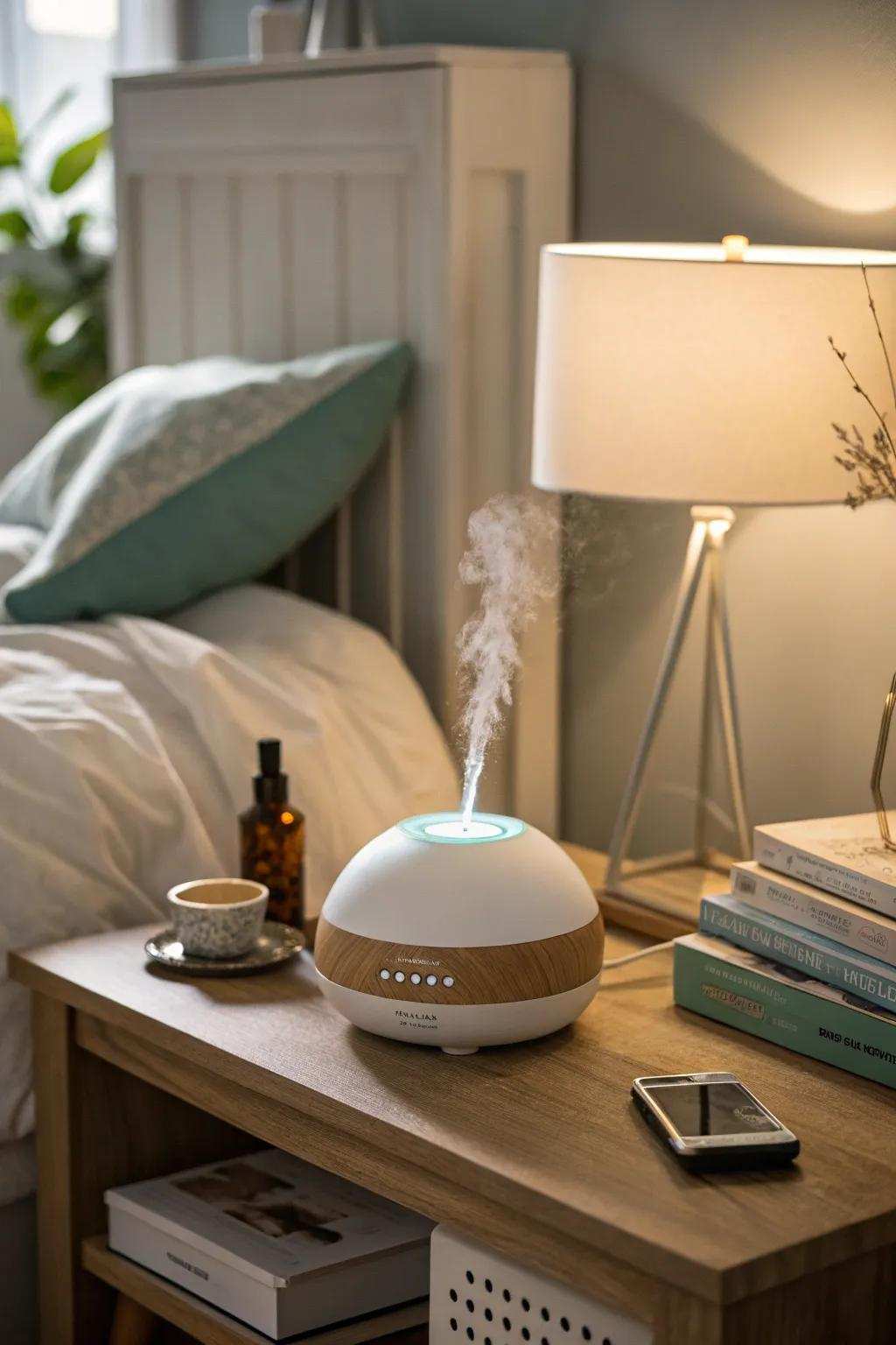 Creating a serene space with aromatic mists.
