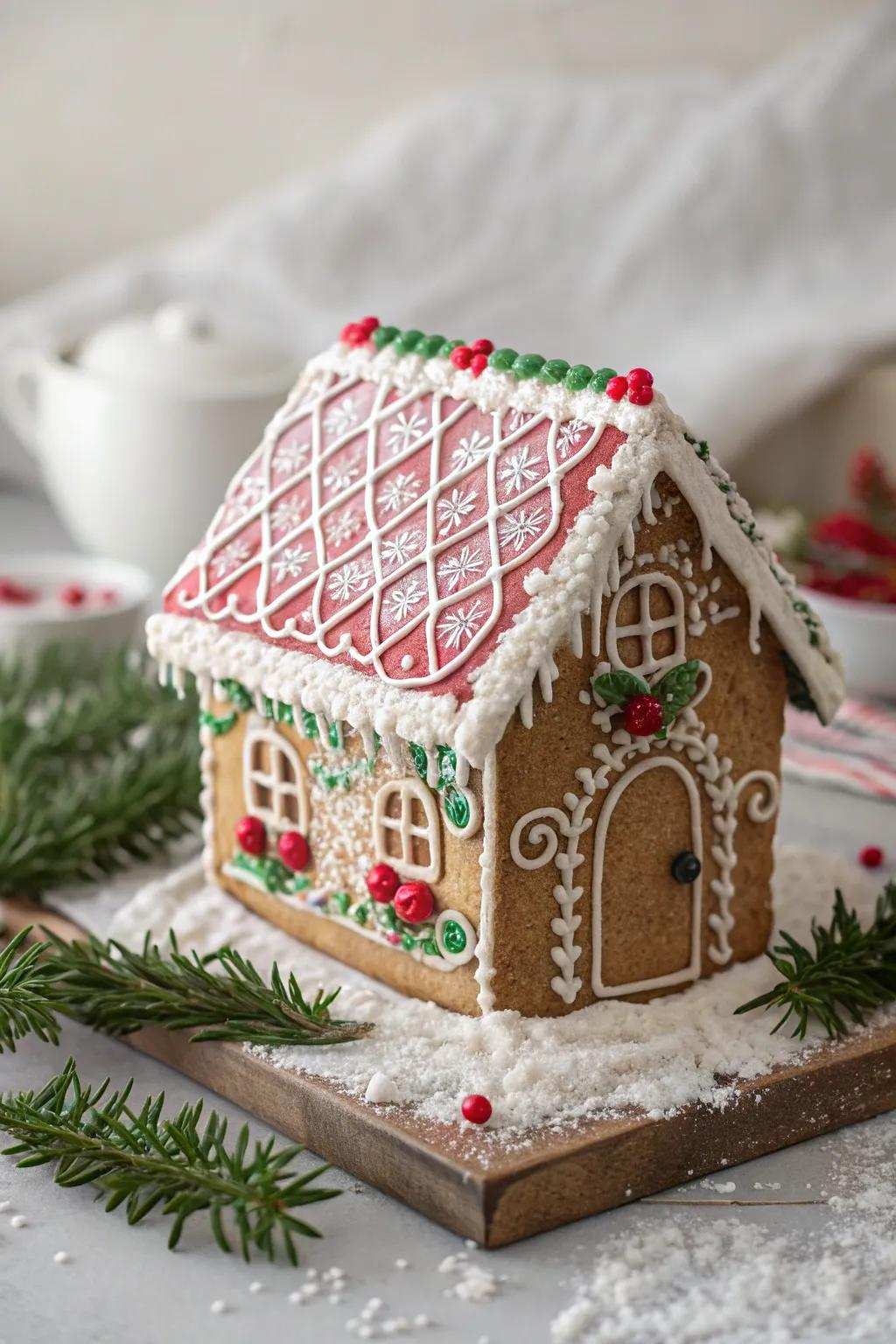 Creating a snug haven of sweetness: Discover the charm of a scaled-down gingerbread hamlet.
