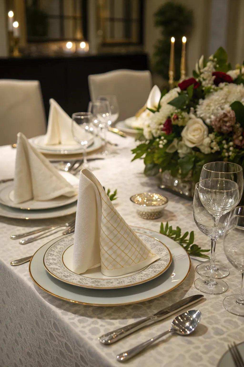 Crystal folds bring accuracy and beauty to your setting.