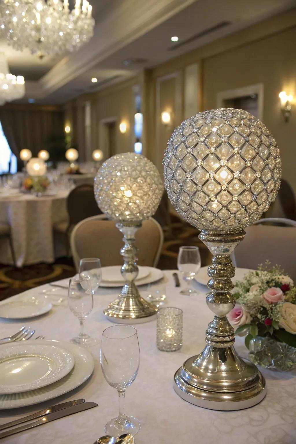 Crystal orbs contribute a hint of sophistication and light.