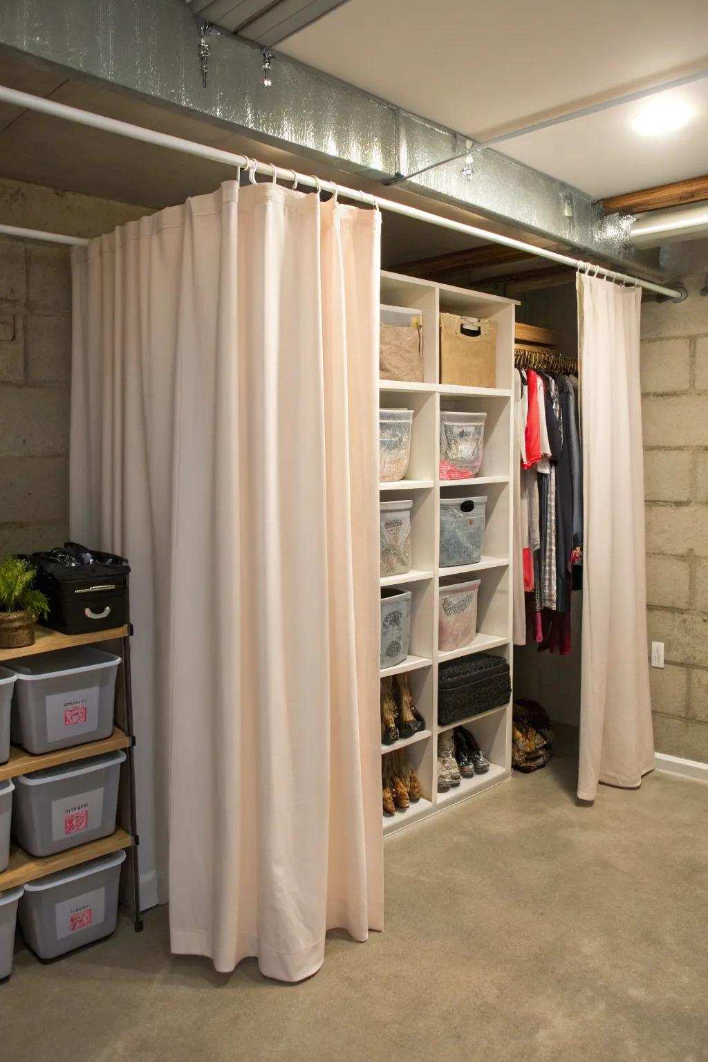 Curtains offer flexible and chic separation.