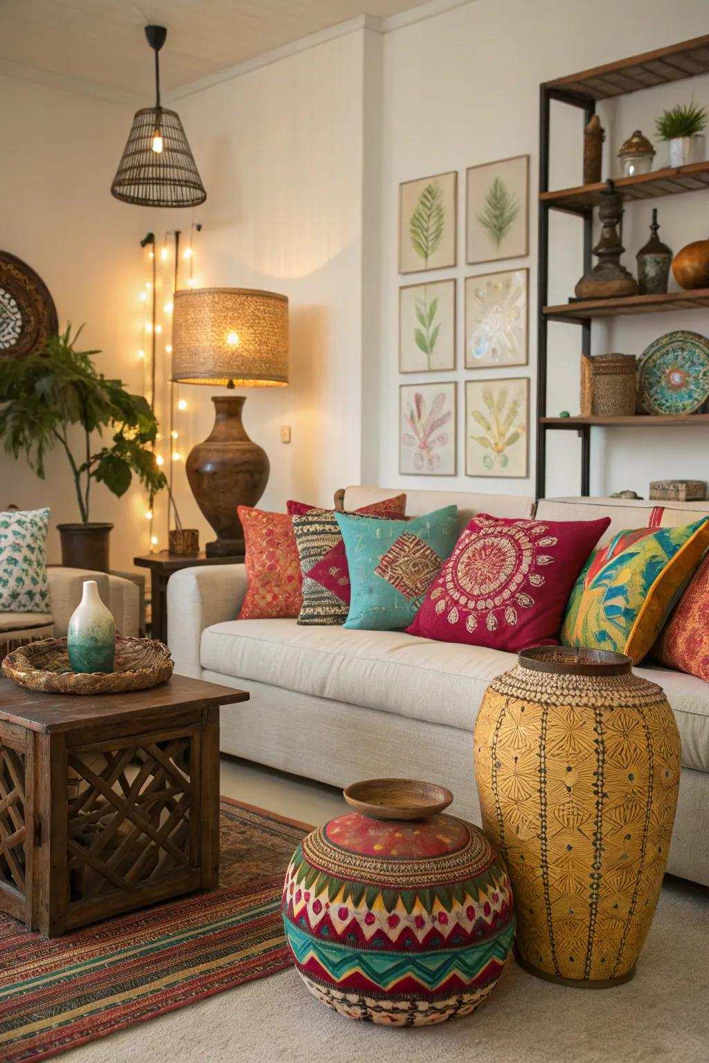 Custom decor bringing warmth to the living space.