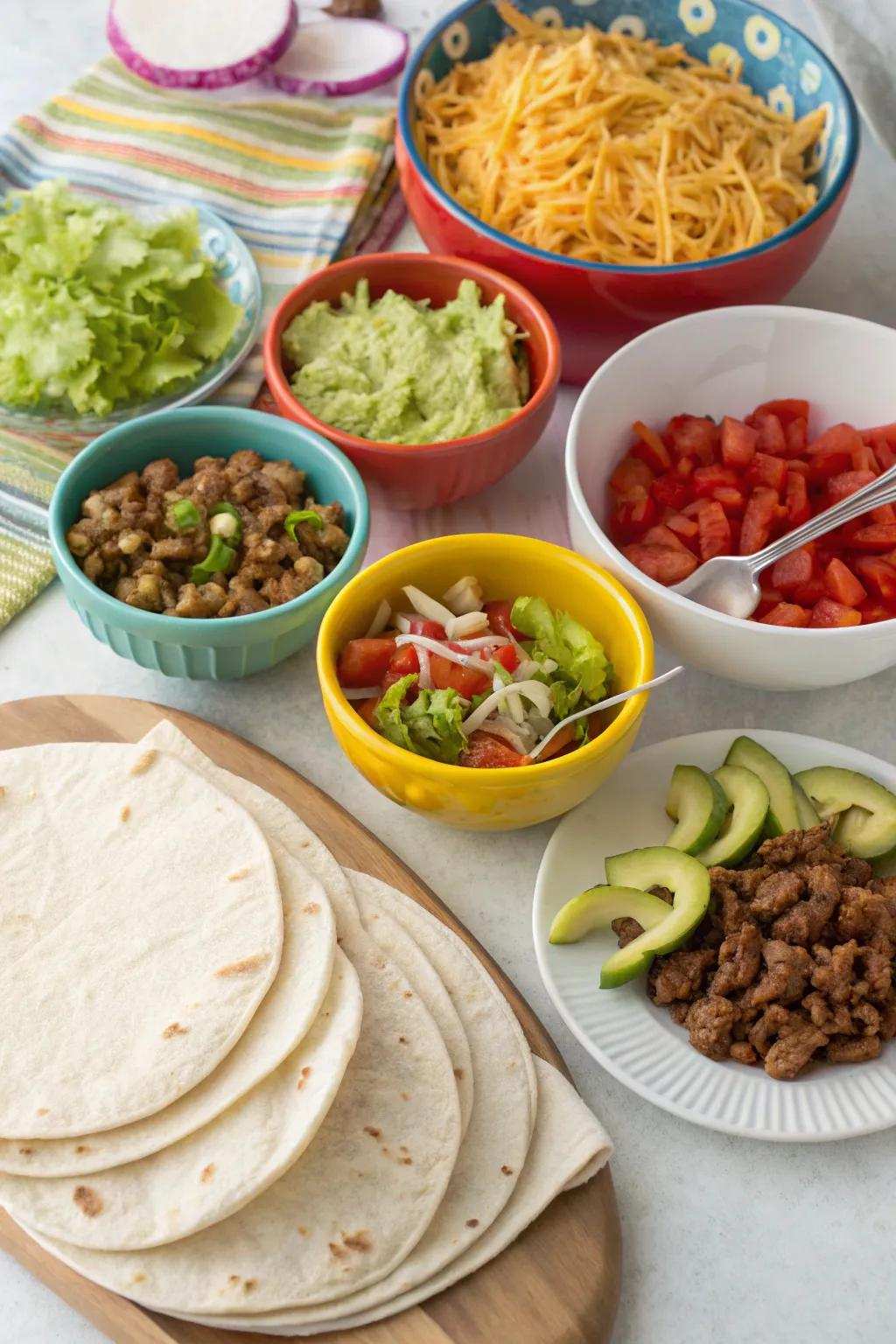 Custom made taco bar.