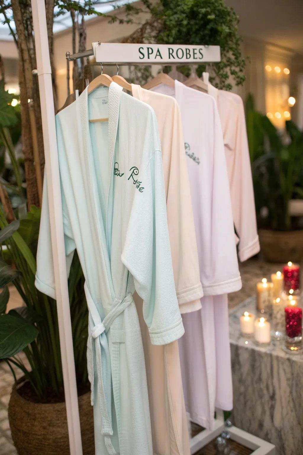 Custom wraps enrich a personal nuance to your spa slumber party.