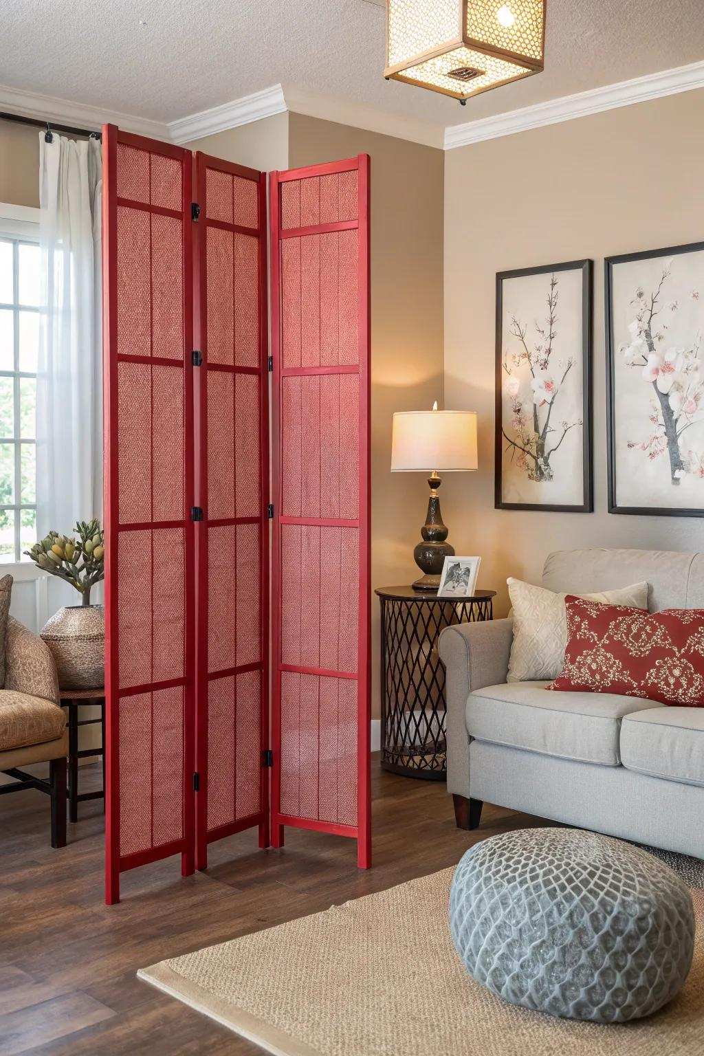Daring tones in separations can drastically alter spaces.