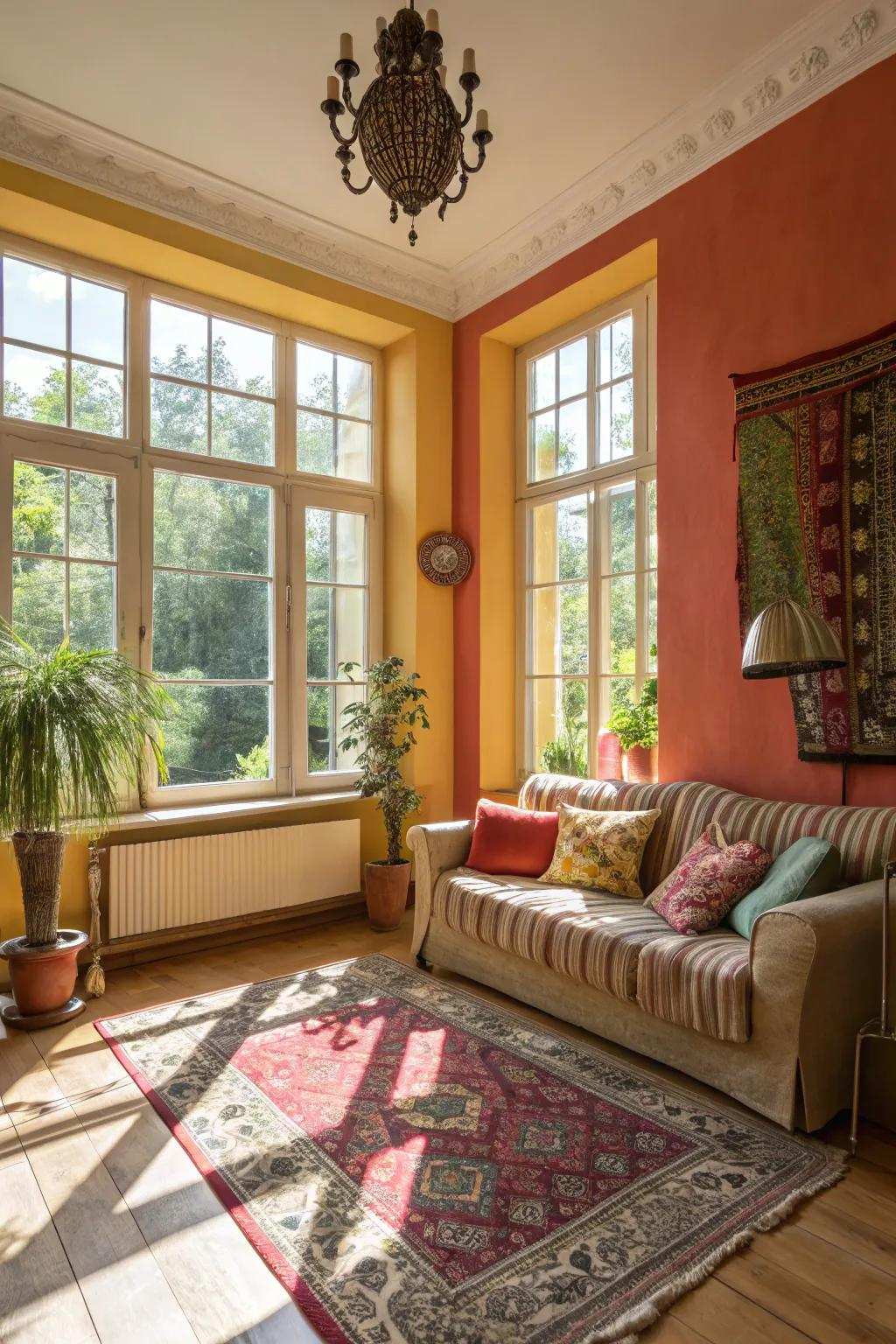 Daylight beautifully alters wall shades